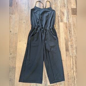 Ivivva by Lululemon Girl’s Free and Fierce Wide-Leg Cropped Jumpsuit Black Sz 12